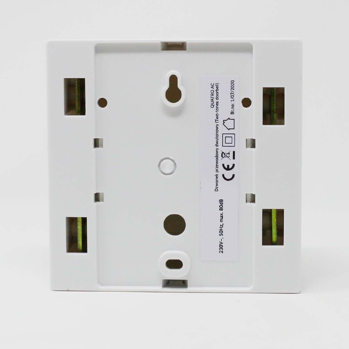 world-trading-net Türklingel QUARTO Mini AC 230V Zweiklang-Gong purweiß – Bild 4 von 5