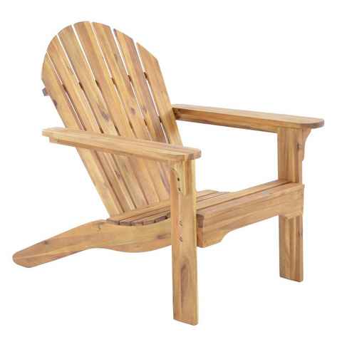 Raburg Gartensessel XXL Design-Gartenstuhl, Akazie Hartholz, Premium Light, Adria, Canadian Adirondack Deck-Chair / Hamburger Alsterstuhl, bis 120 kg