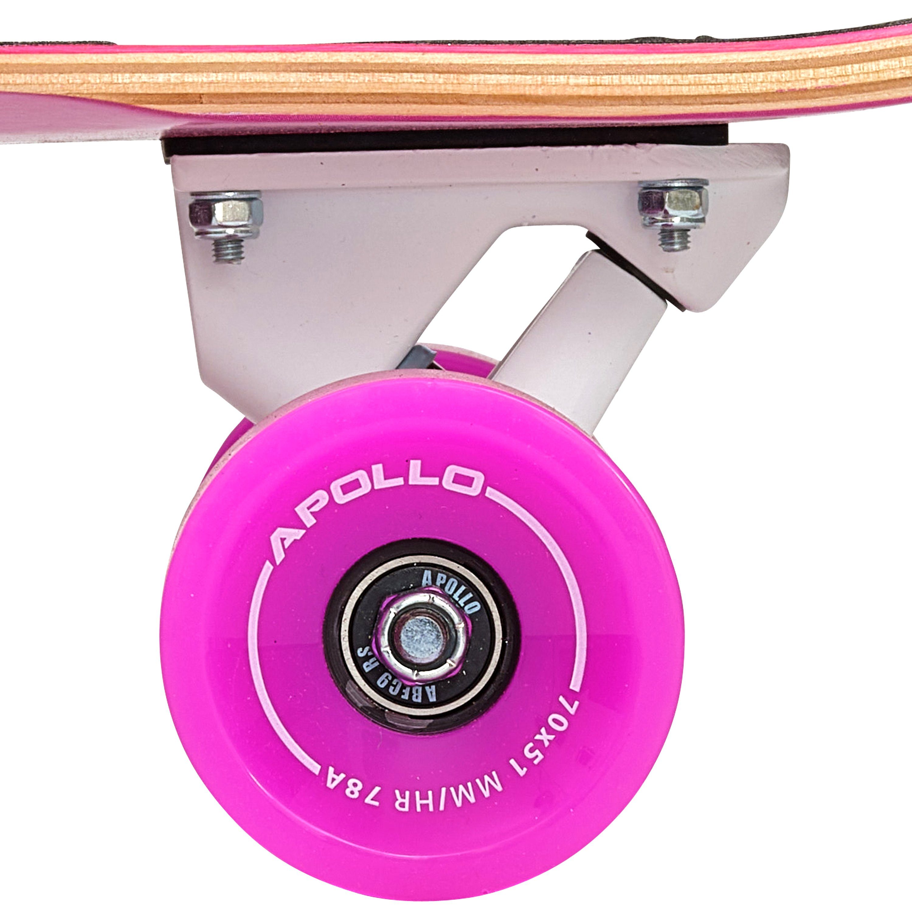 Apollo Longboard Dancer Longboard 46 Zoll inkl. T-Tool, Aus hochwertigem Holz mit Bambus, perfekt zum Dancen oder Cruisen
