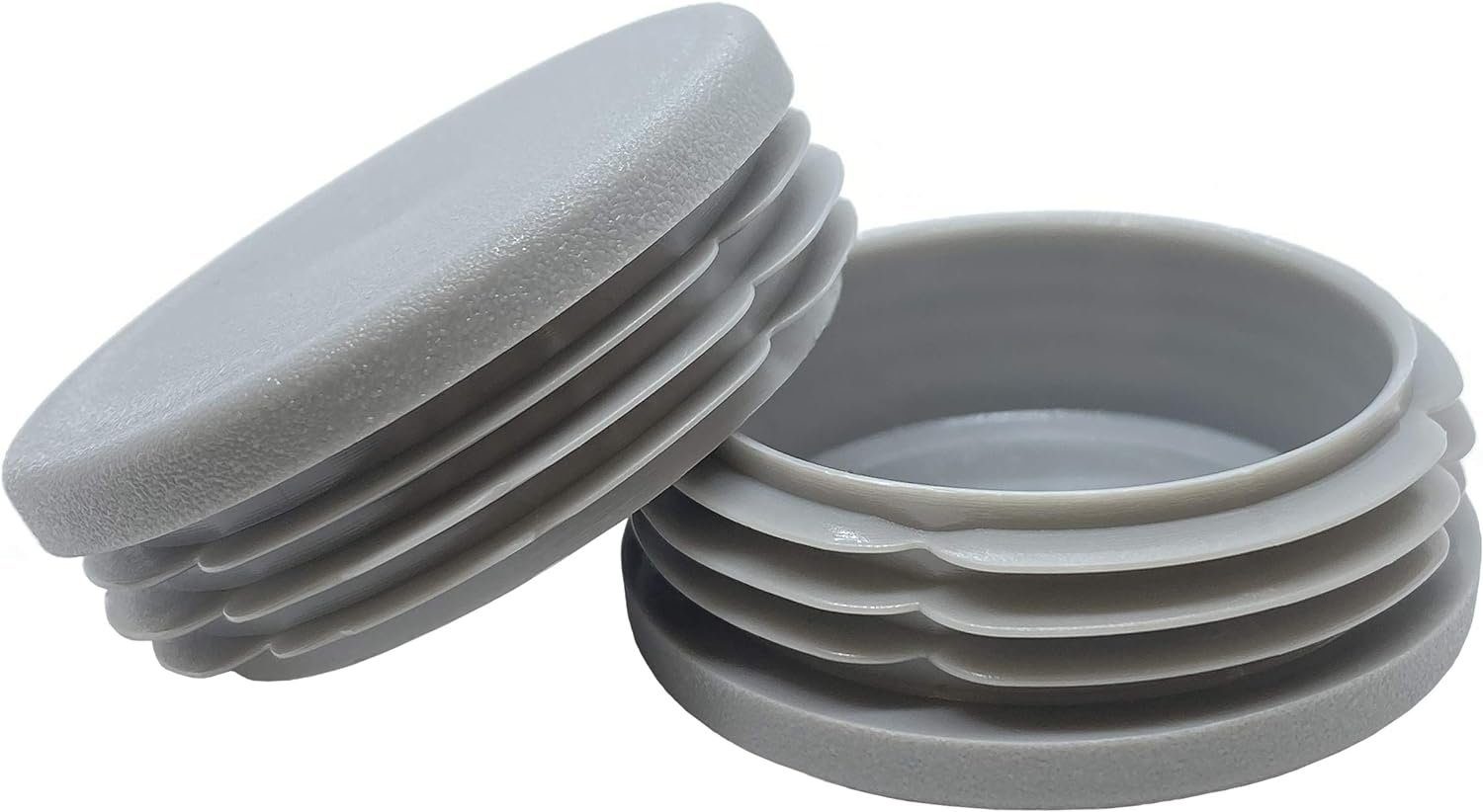 Enkotrade Endkappe Lamellenstopfen rund, (4-St), Grau, Rund, 20 mm, UV-beständig. Made in Germany