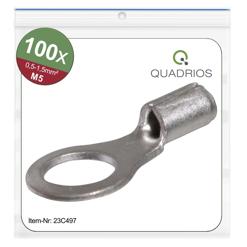 Kabelzubehör Quadrios 23C497 Ringkabelschuh Querschnitt (max)=1.5 mm² Loch-Ø=5.3