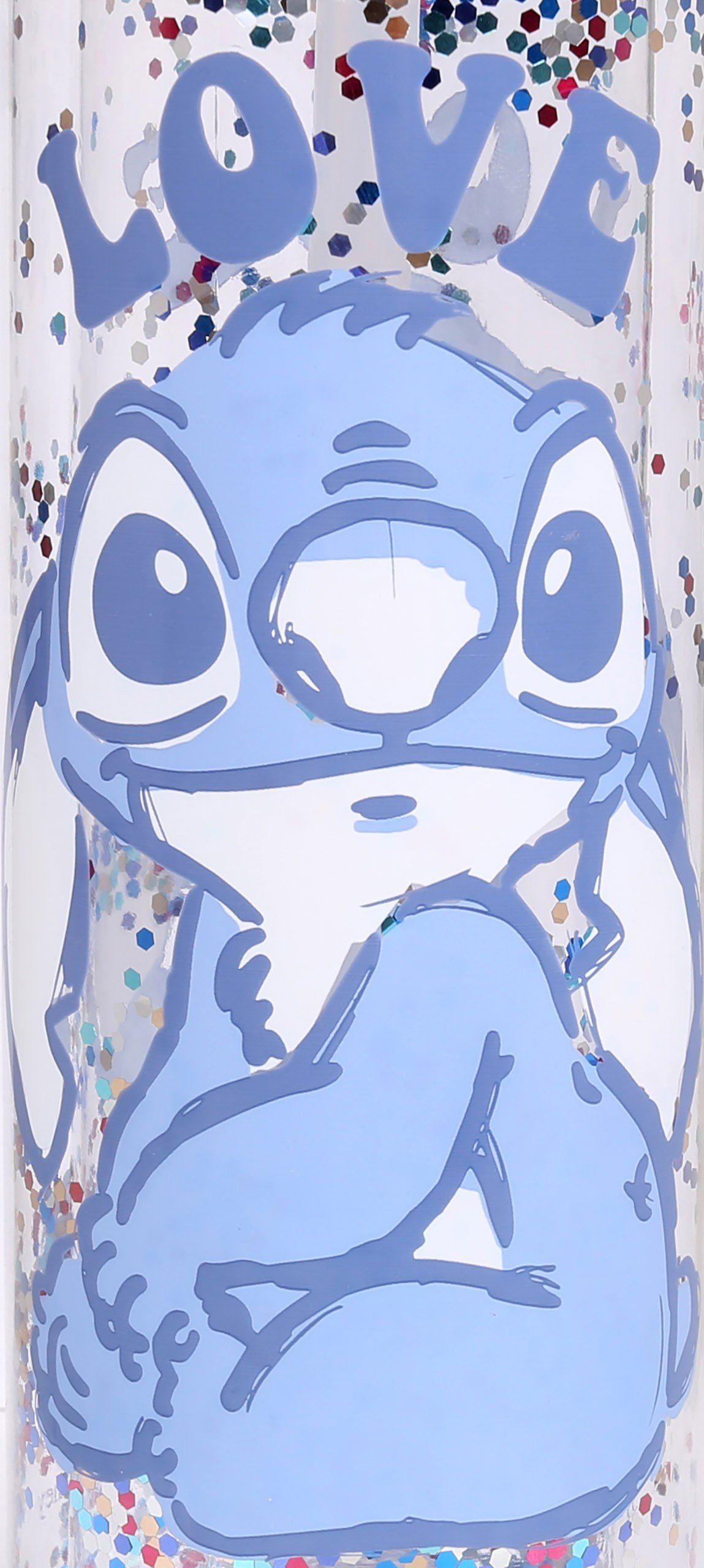Disney Stitch Wasserflasche mit aufklappbarem Strohhalm, 600 ml