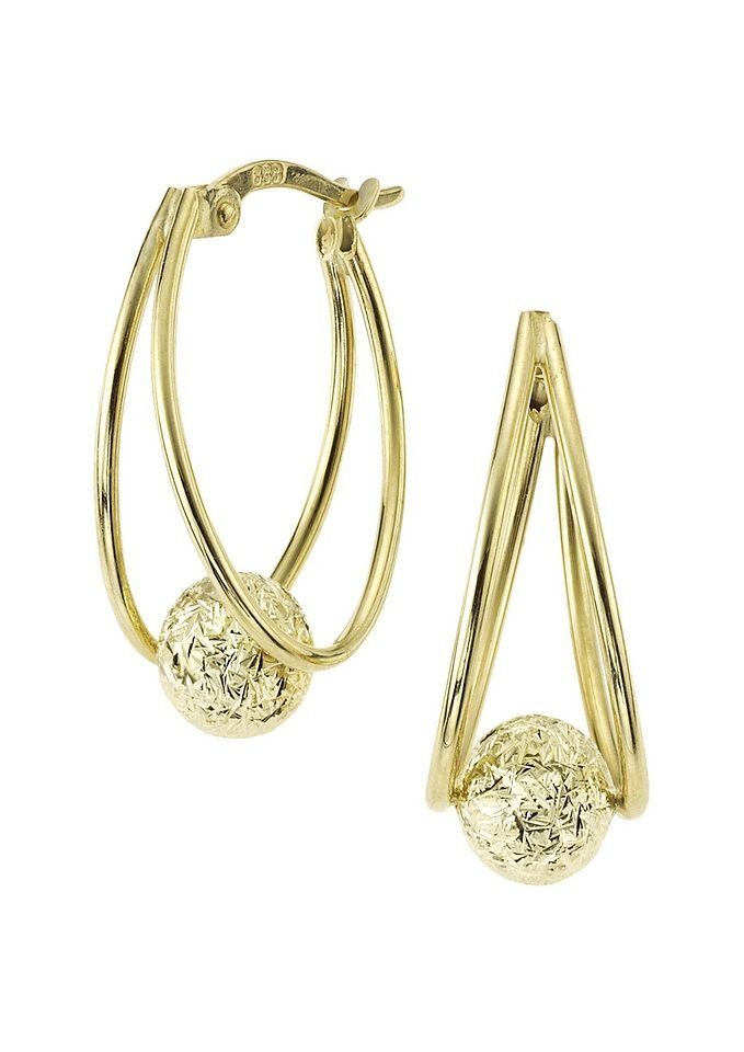 Firetti Paar Creolen Schmuck Geschenk Gold 333 Kugel