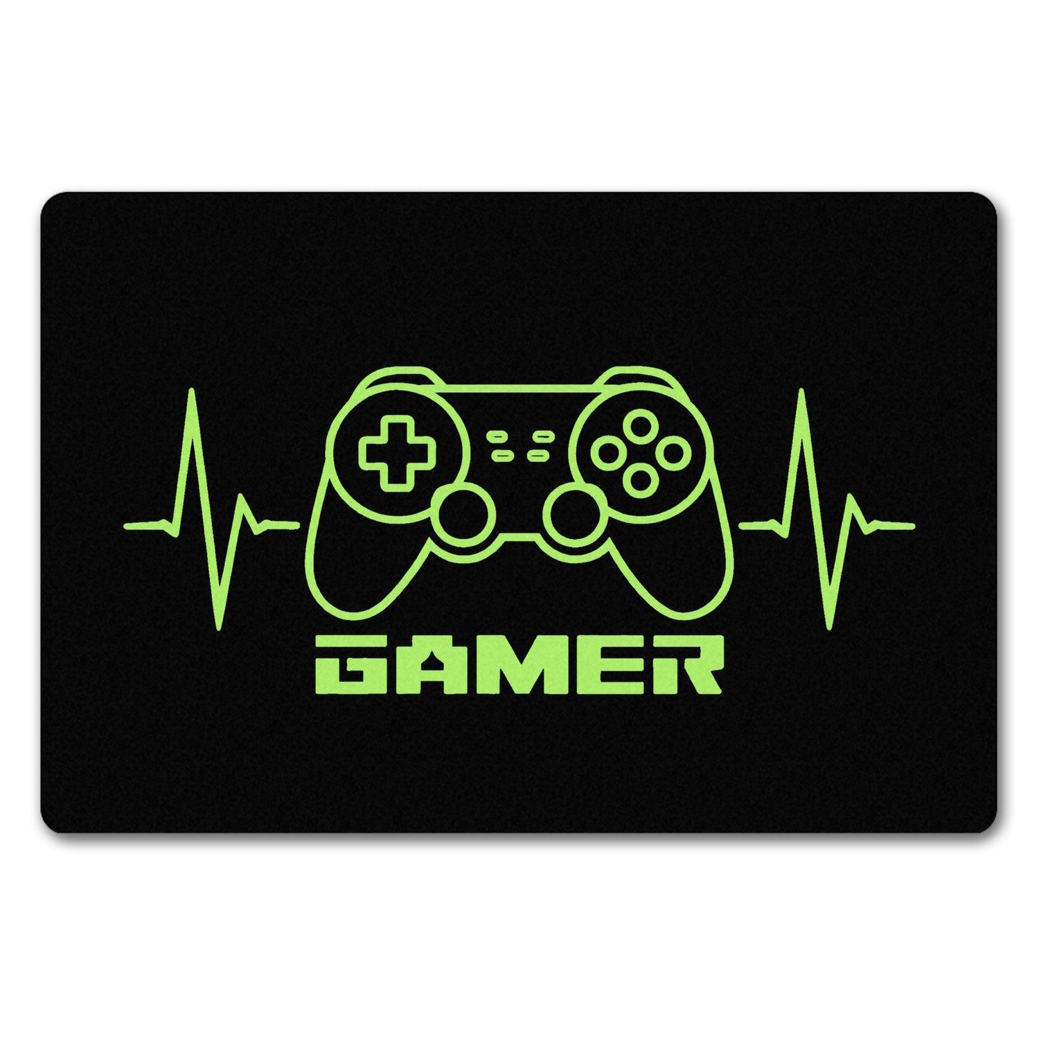 speecheese Fußmatte Game-Controller Fußmatte in 40x60 cm ohne Rand mit Gamer Herzschlag