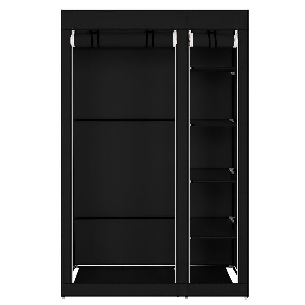 VINGLI Stoffschrank Kleiderschrank Stoff, 110 x 45 x 170 cm, Faltbar Stoffschrank mit Kleiderstange, Stabil, mit Fächern, viel Platz, Offen