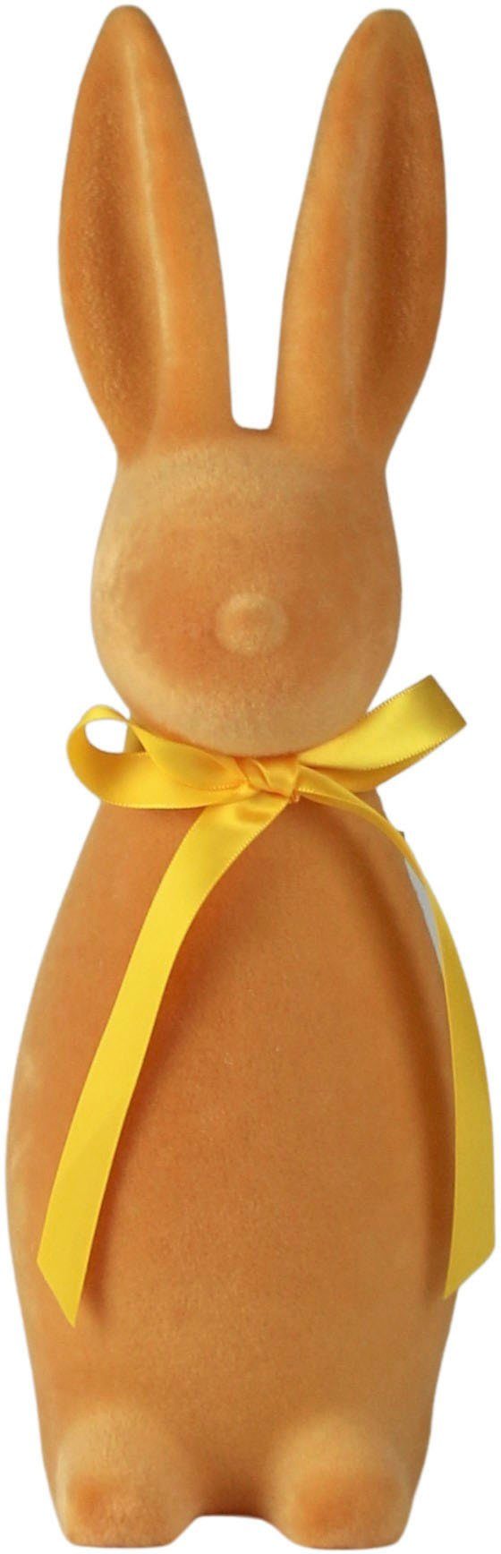 41 Frühjahrsdeko AM Ostern, Osterdekoration Osterfigur, Hase Osterhase Dekofigur, mit Design Schleife, ca. (1 cm, St), Höhe hellorange