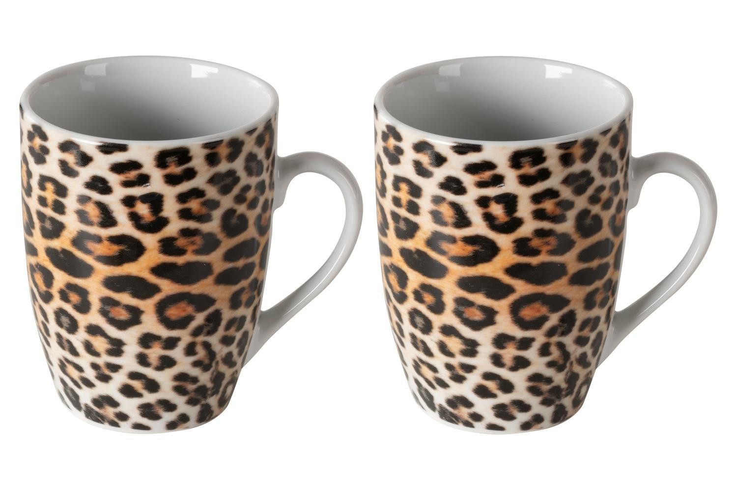 HIT Trading Tasse Кофейные чашки LEOPARD, 250 ml, Braun, Schwarz, Keramik, Keramik