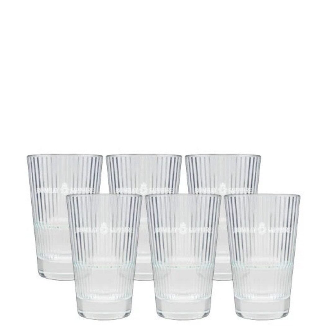 Bombay Sapphire Longdrinkglas Bombay Sapphire 6er Set Longdrinkglas 6x geriffelte Gin Gläser, 6-tlg.