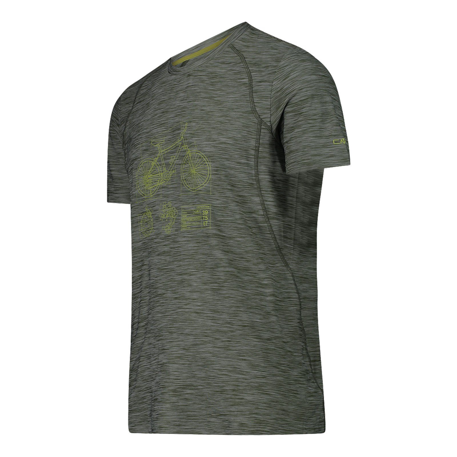 Man Dry-Function-Technologie mel. oilgreen Funktionsshirt E343 mit CMP T-Shirt