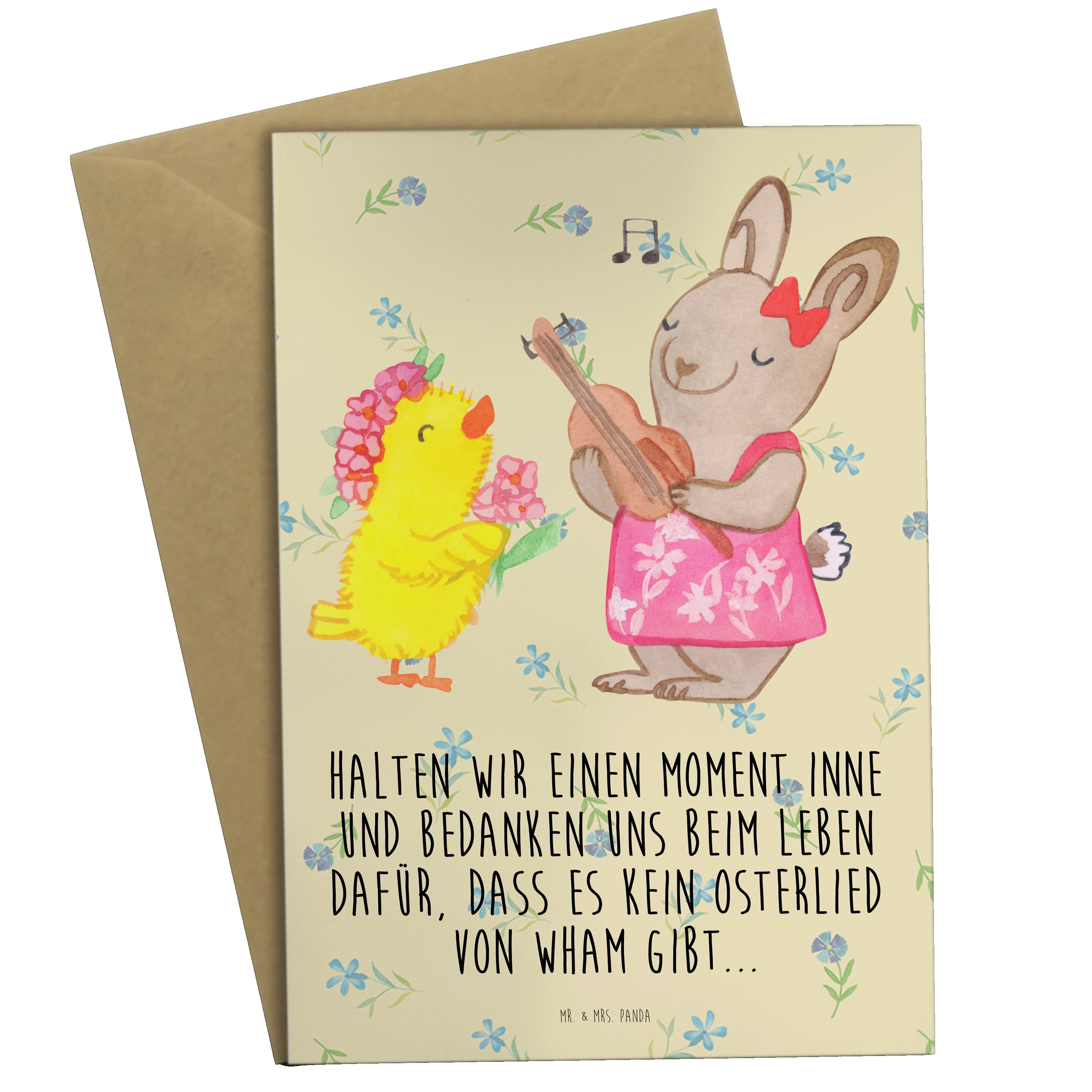 Mr. & Mrs. Panda Grußkarte Ostern Frühlingsgefühle - Blumig - Geschenk, Ostergeschenke, Osterei