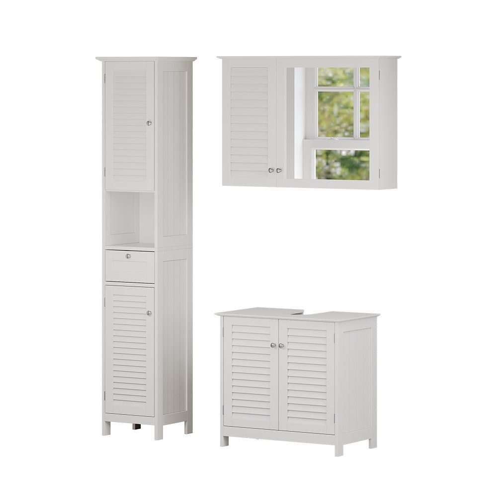 Vicco Badmöbel-Set Riad, Weiß, 3 Teile, günstig online kaufen