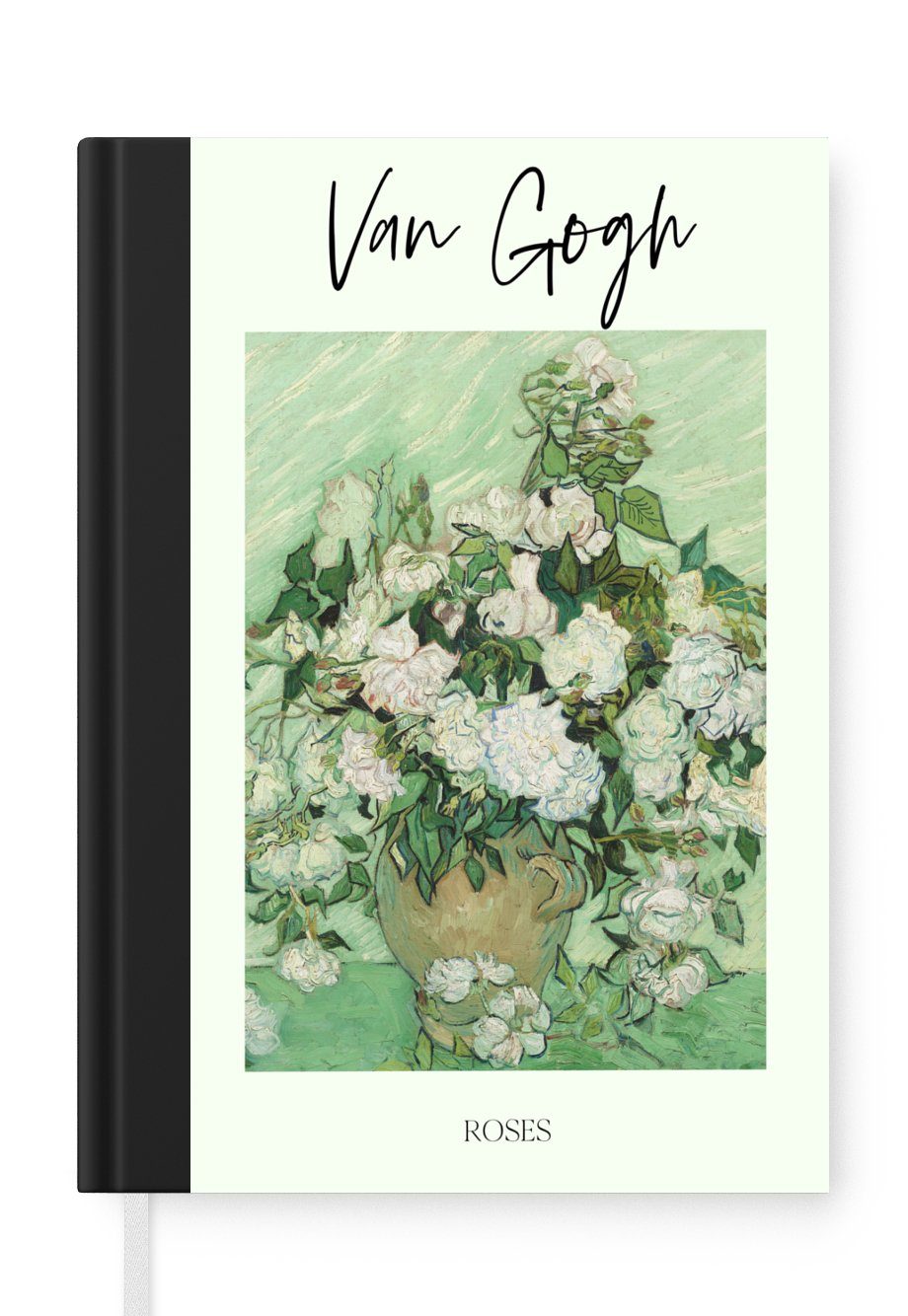 MuchoWow Notizbuch Kunst - Van Gogh - Rosen, Journal, Merkzettel, Tagebuch, Notizheft, A5, 98 Seiten, Haushaltsbuch