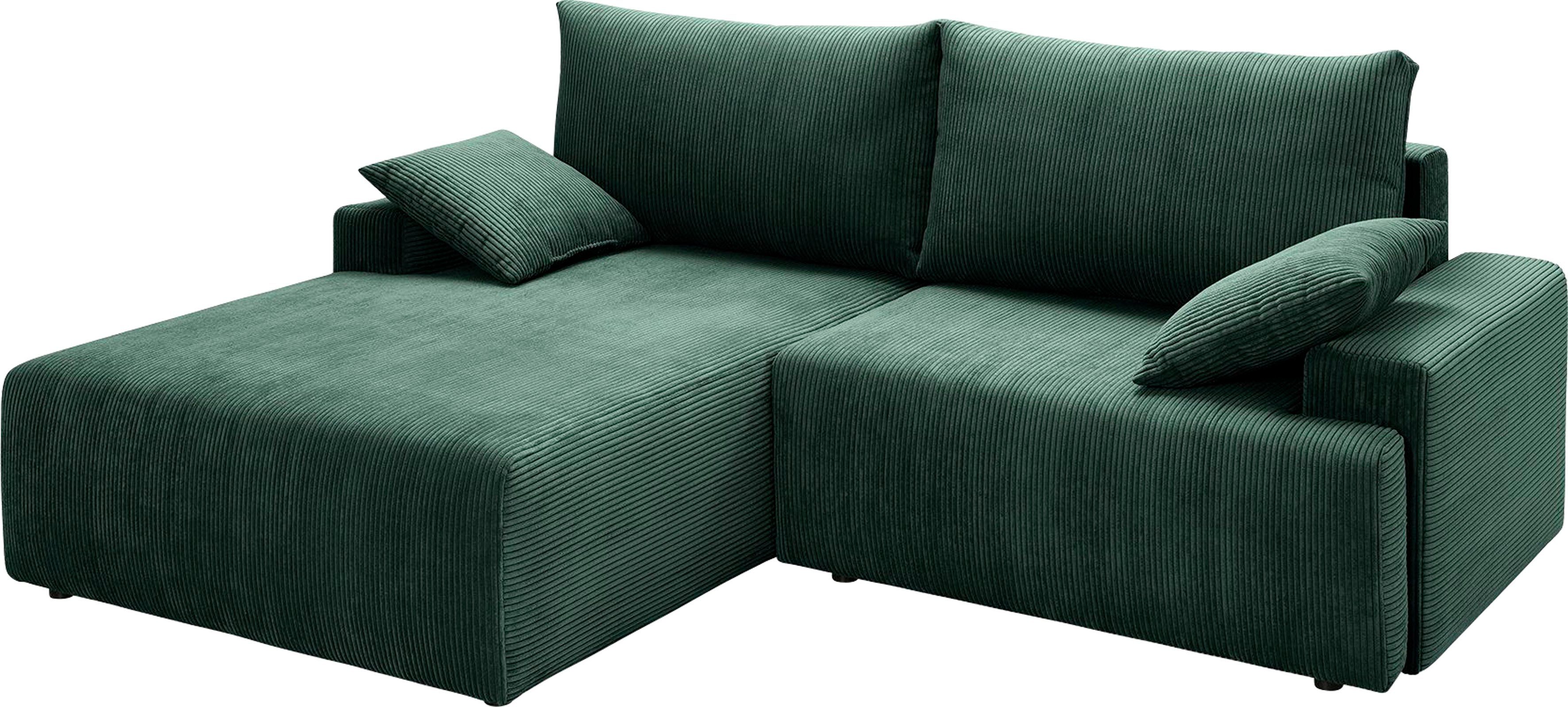 inklusive Bettfunktion Ecksofa Orinoko, in und sofa - fashion verschiedenen Cord-Farben Bettkasten pine exxpo