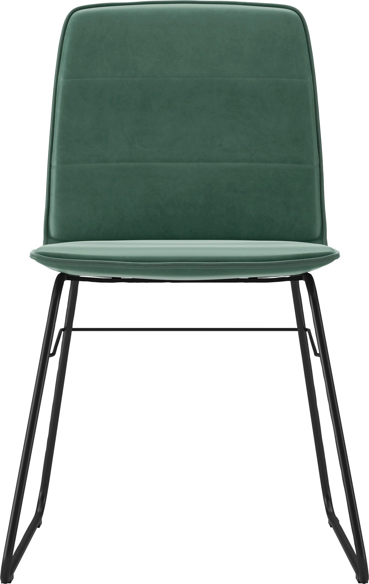 freistil ROLF BENZ Schalenstuhl 118, Stahlrohraußengestell tiefschwarz mit Husse