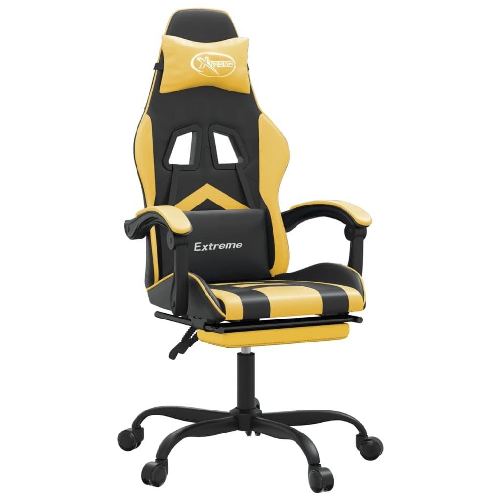 furnicato Gaming-Stuhl Schwarz und Gold 57,5x59,5x(121-131) cm (1 St)