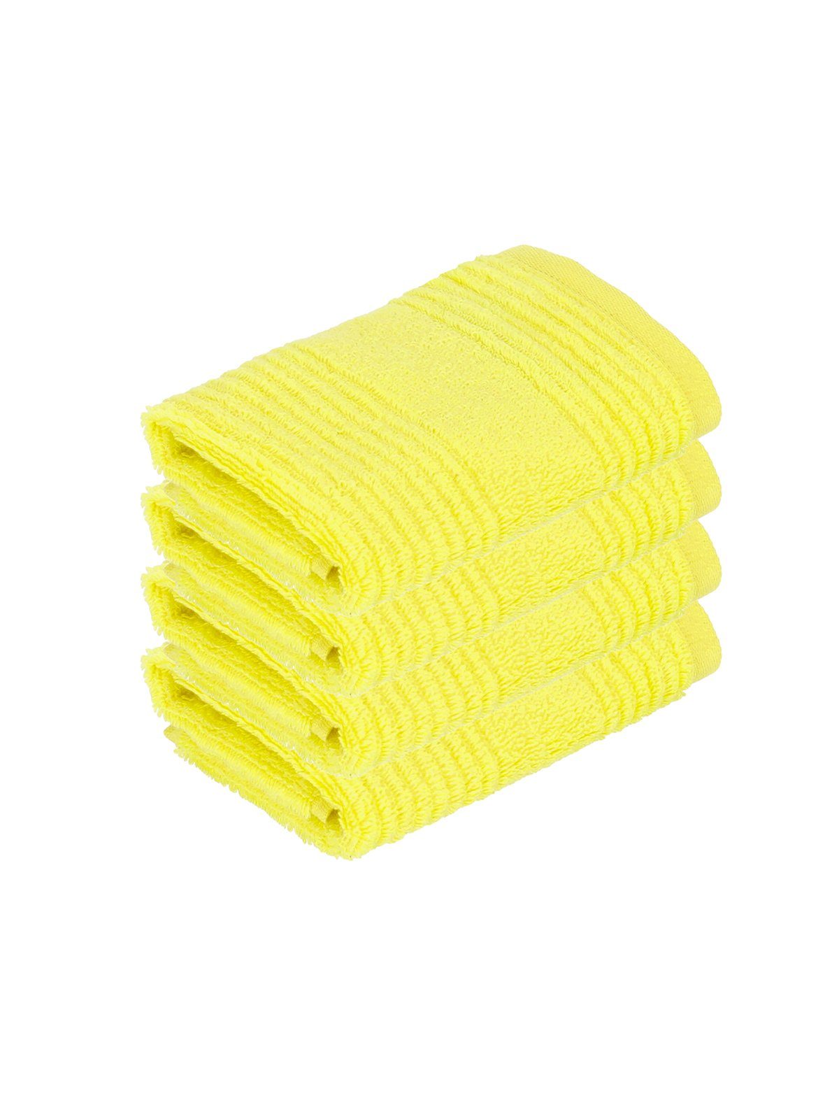 Vossen Seiftuch 4er Pack Seiftuch 30 x 30 cm Tomorrow (Spar-Set, 4-tlg), Vegan electric yellow