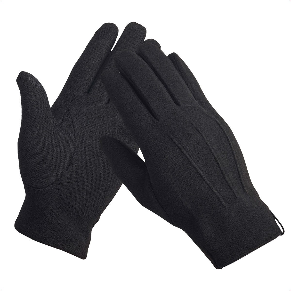 Selencia Lederhandschuhe Selencia Touchscreen-Handschuhe mit Wildleder-Optik - Damen - Größe M (2-St)