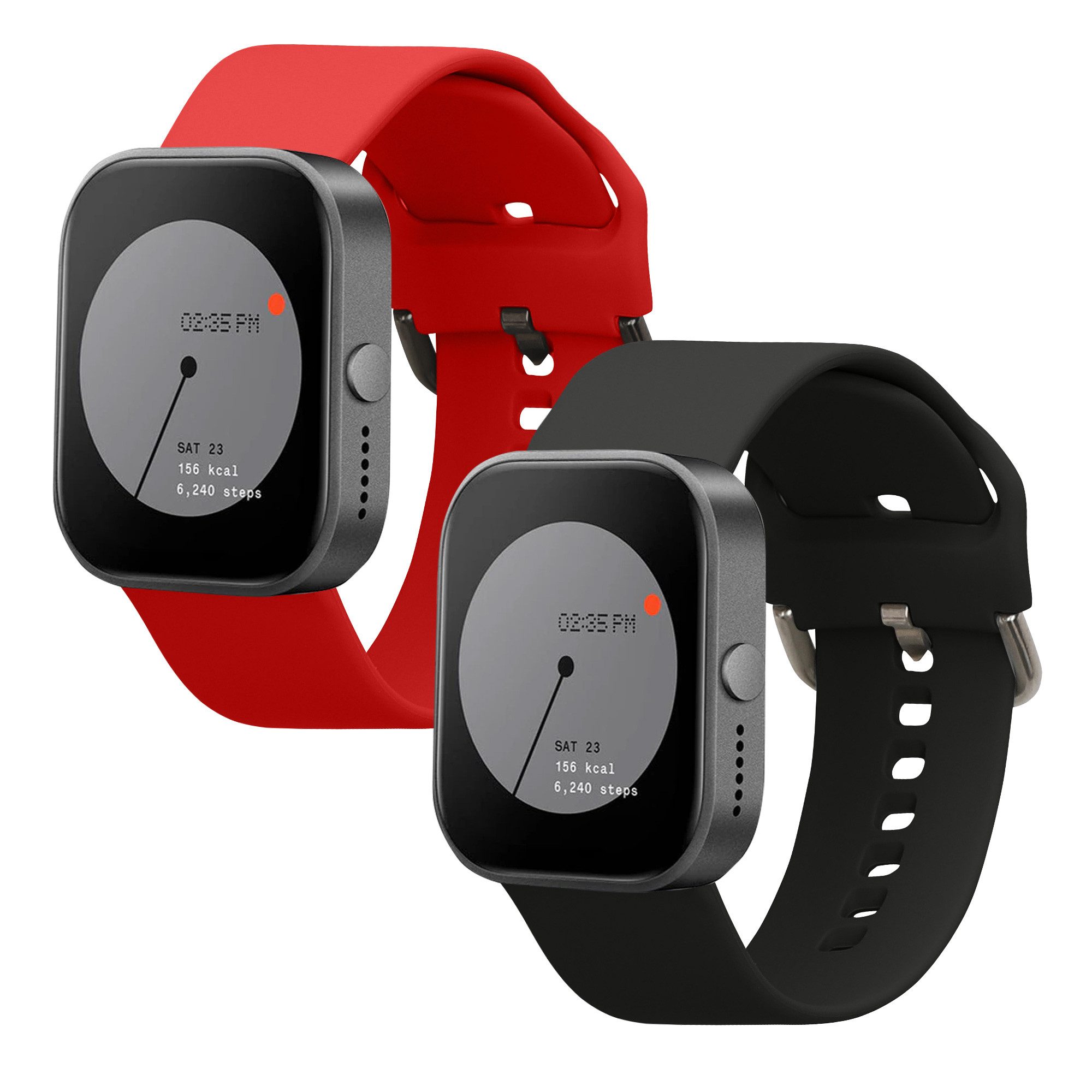 kwmobile 2x Uhrenarmband für CMF by Nothing Watch Pro (D395) Armband Smartwatch, 2-tlg., Fitnesstracker Band Set aus TPU Silikon - Ersatzarmband Smartwatch