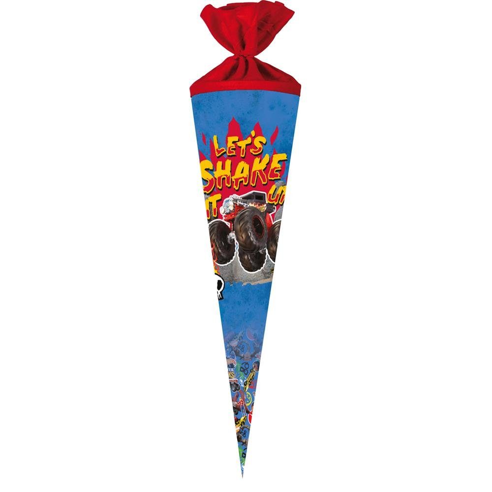 Nestler Schultüte Hot Wheels - Monstershake, 70 cm, rund, mit rotem Filzverschluss