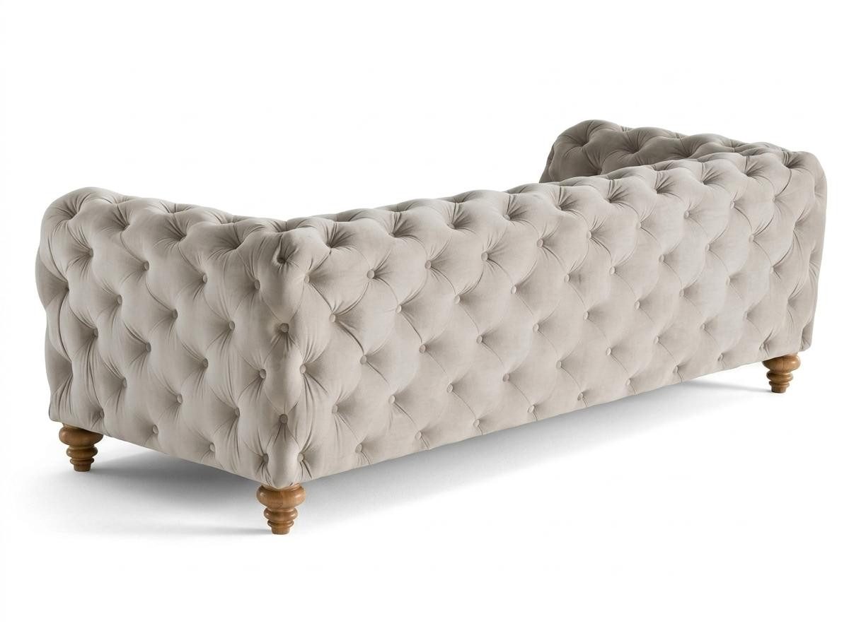 JVmoebel Chesterfield-Sofa Beiges 2,5-Sitzer Chesterfield Sofa Gesteppt für Wohnzimmer, 1 Teile, Made in Europa