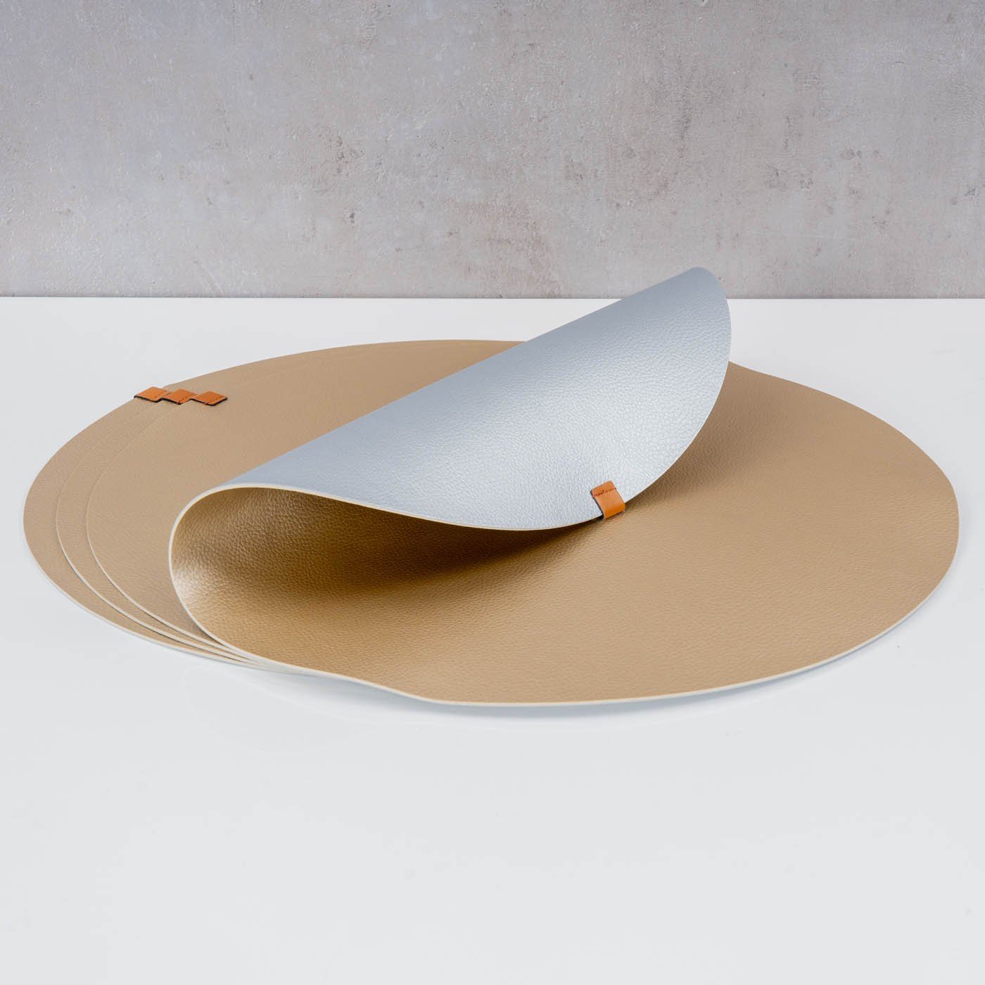 Levandeo® Platzset, 4er Set Platzset Tischsets 38cm Rund Silber Gold Tischm günstig online kaufen