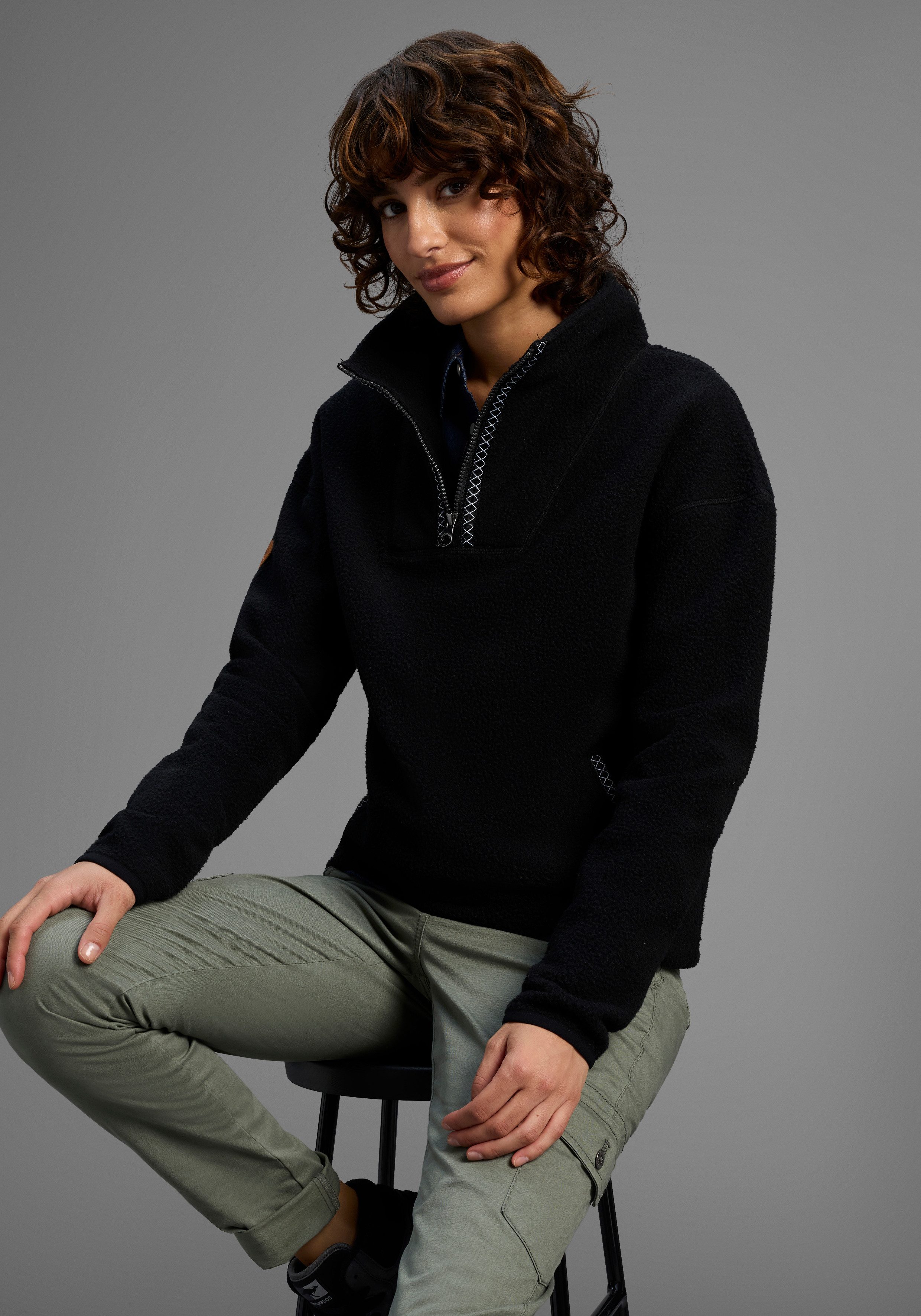 KangaROOS Fleecepullover aus kuscheligem Sherpa Fleece, günstig online kaufen