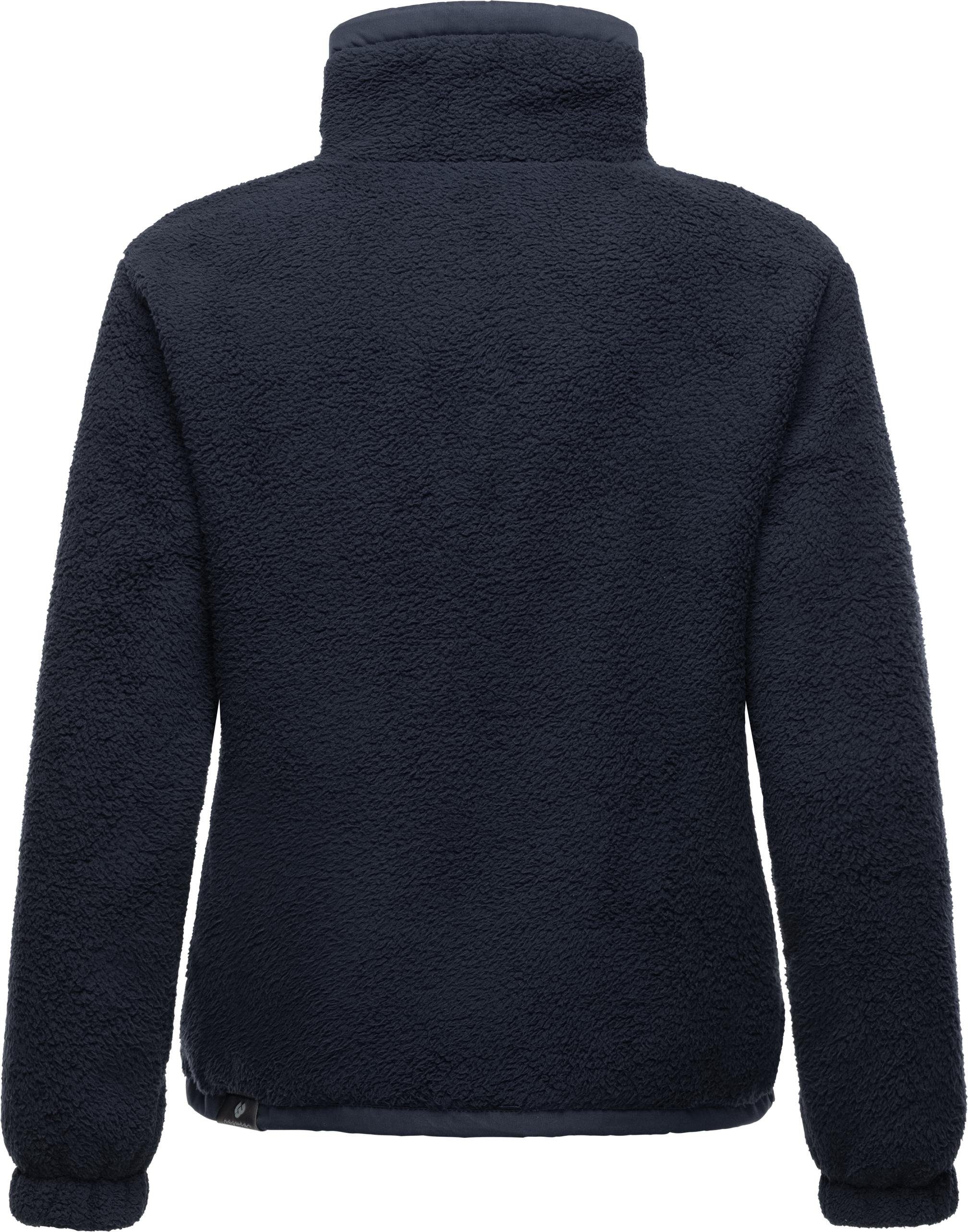 Ragwear Sweatjacke Nordicka Sportliche Kapuzenjacke mit Kunstleder-Elementen