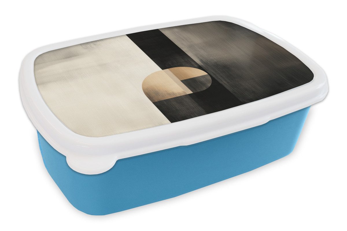 MuchoWow Lunchbox Formen - Modern - Schwarz, Kunststoff, (2-tlg), Brotdose, Lunchbox, Brotbox für Kinder und Erwachsene