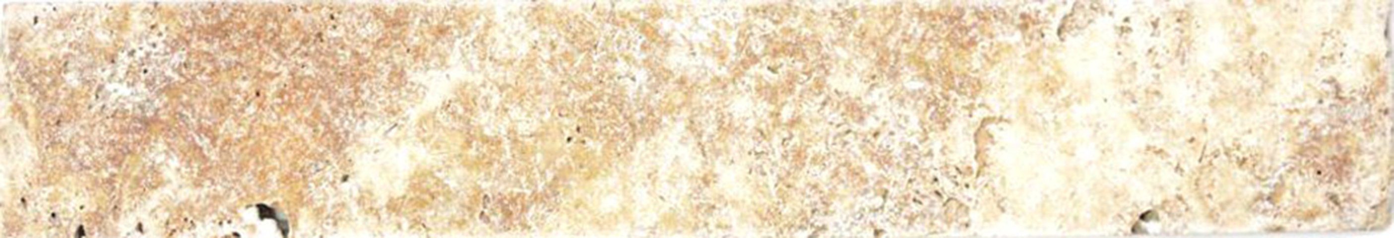 Mosani Sockelfliese Rechteckiges Travertinmosaik Sockel gelb matt / 10 Stück