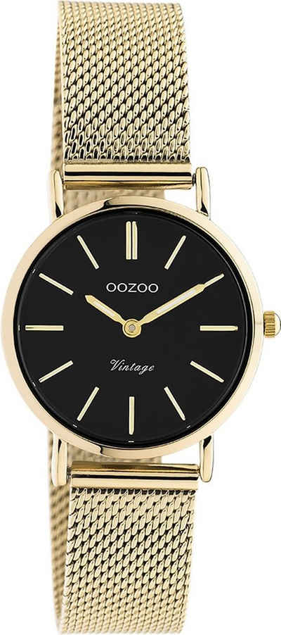 OOZOO Quarzuhr »Oozoo Unisex Armbanduhr gold Analog«, (Armbanduhr), Damen, Herrenuhr rund, klein (ca. 28mm), Edelstahlarmband, Elegant-Style
