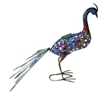 etc-shop LED Dekofigur, LED-Leuchtmittel fest verbaut, Solarleuchte Pfau Solarlampen für Außen Deko Figuren