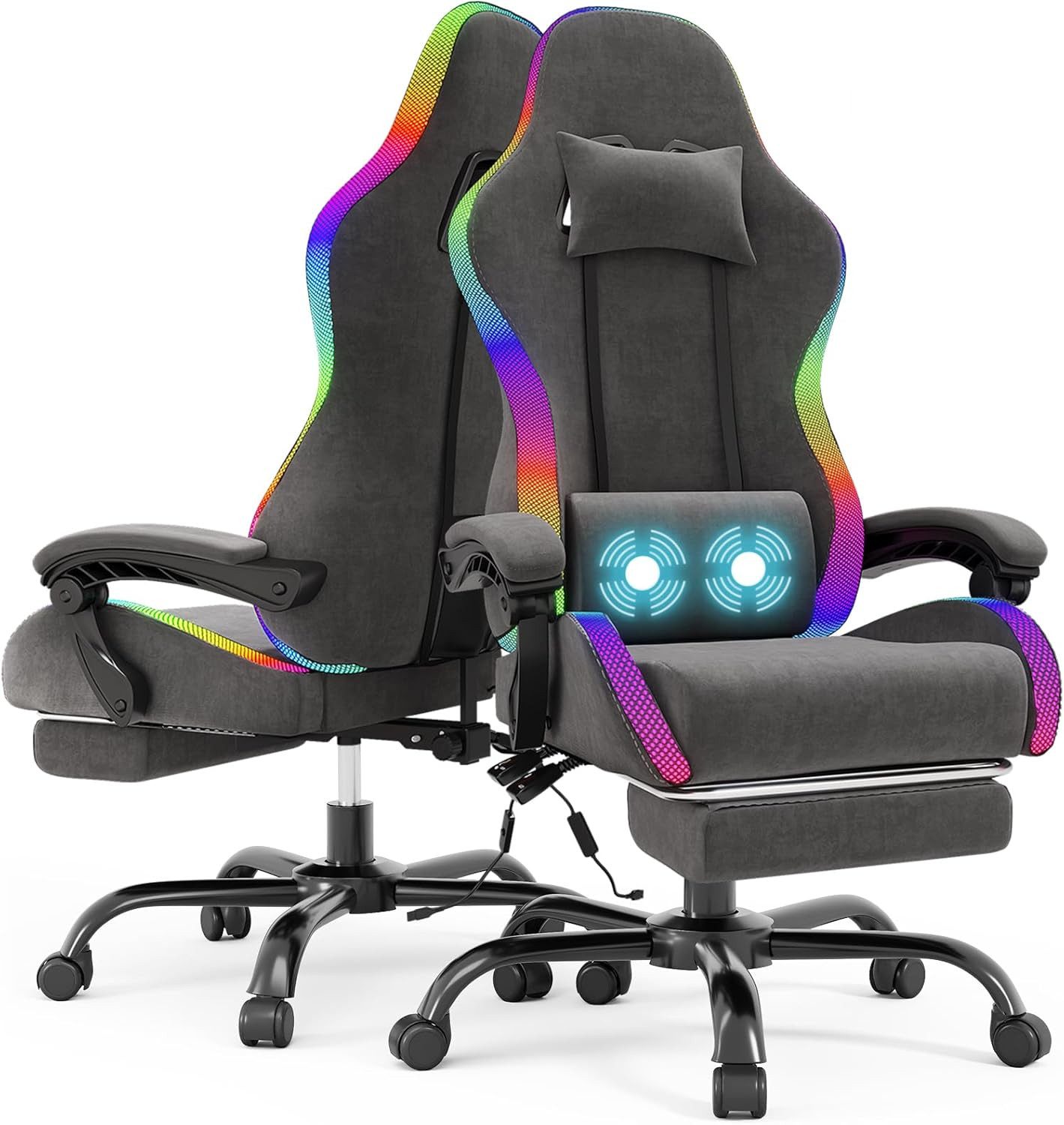 HOMALL Gaming-Stuhl LED Gaming Chair,Massage,Bürostuhl,Gaming Stuhl günstig online kaufen
