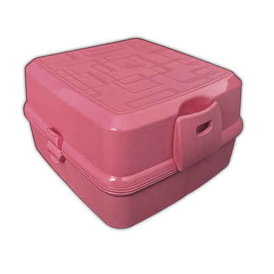 HAC24 Lunchbox Brot- und Lunchbox mit 4 Fächern Vesperdose Brotdose Vorratsbox, Kunststoff, 1400ml, Inkl. Gabel & Löffel