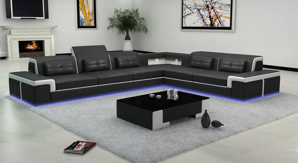 Xlmoebel Ecksofa Modernes Ledersofa Eckcouch Wohnlandschaft Eckgarnitur Design Sofa, 1 Teile, Hergestellt in Europa