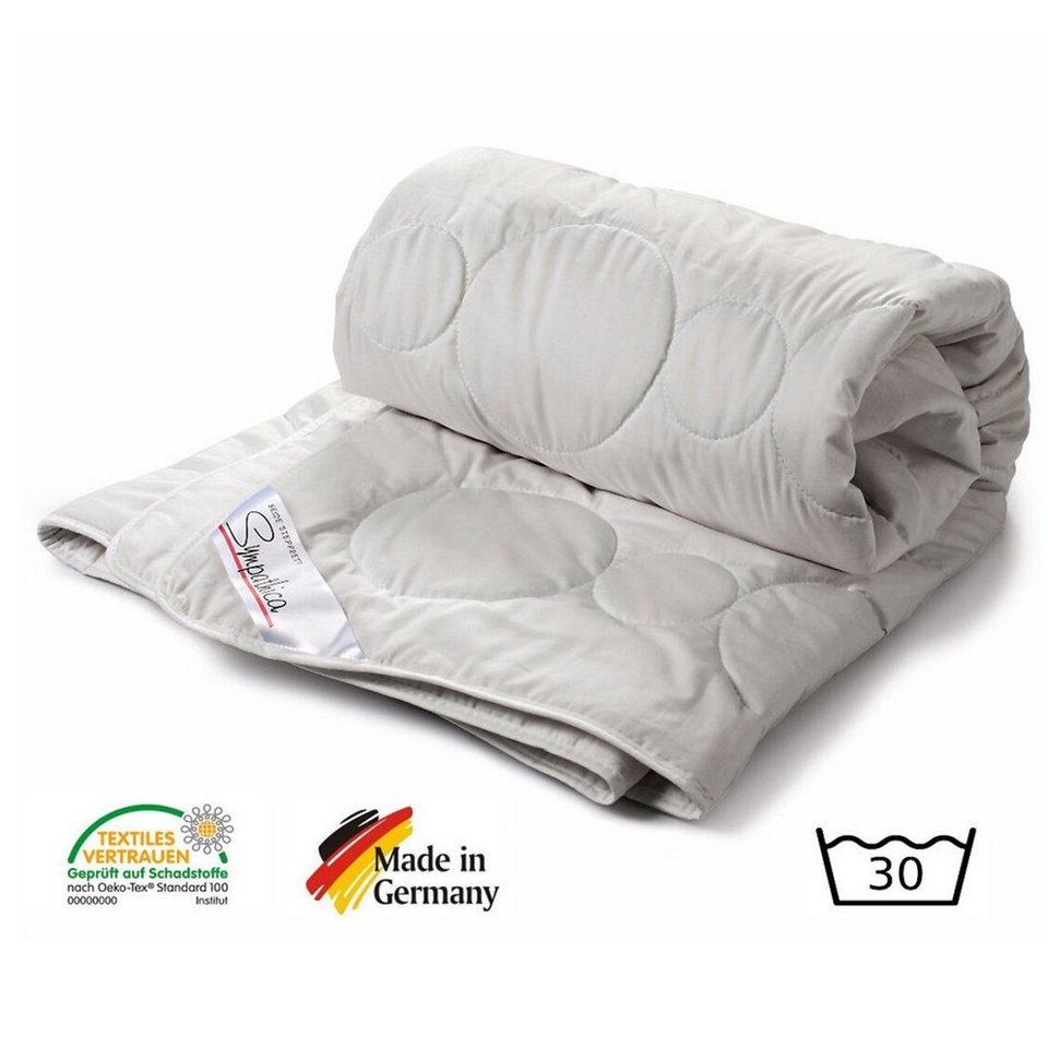 Naturfaserbettdecke, Sommerdecke 100% Premium Wildseide Seide Sommerbett  Bettdecke 135x200, Sympathica, Füllung: 100% Wildseide, Bezug: 100%  Baumwolle (Mako Satin), Bezug veredelt mit Aloe Vera