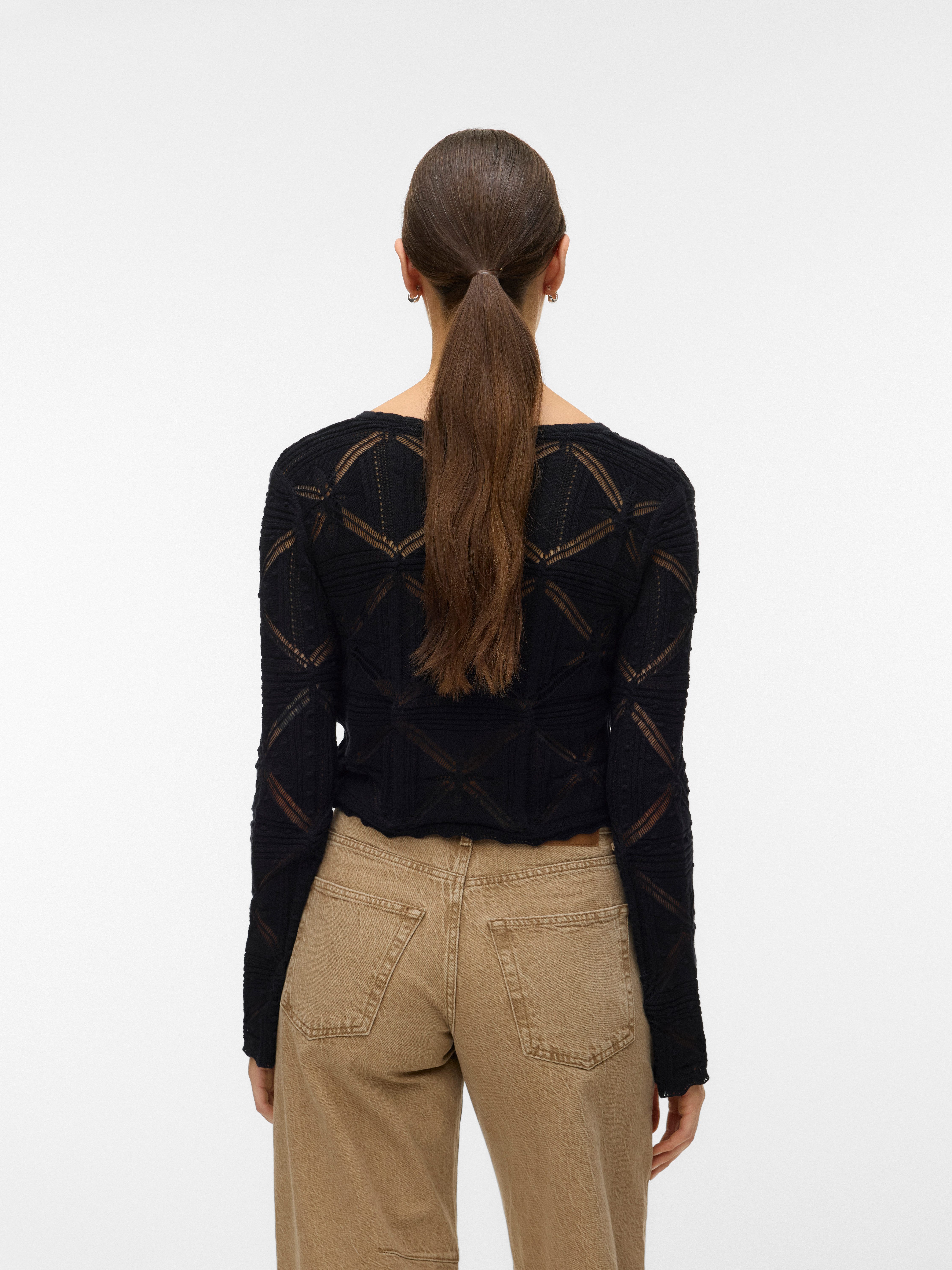 Vero Moda Strickjacke VMLOLA LS V-NECK BOW CARDIGAN NOOS Baumwolle, regular günstig online kaufen