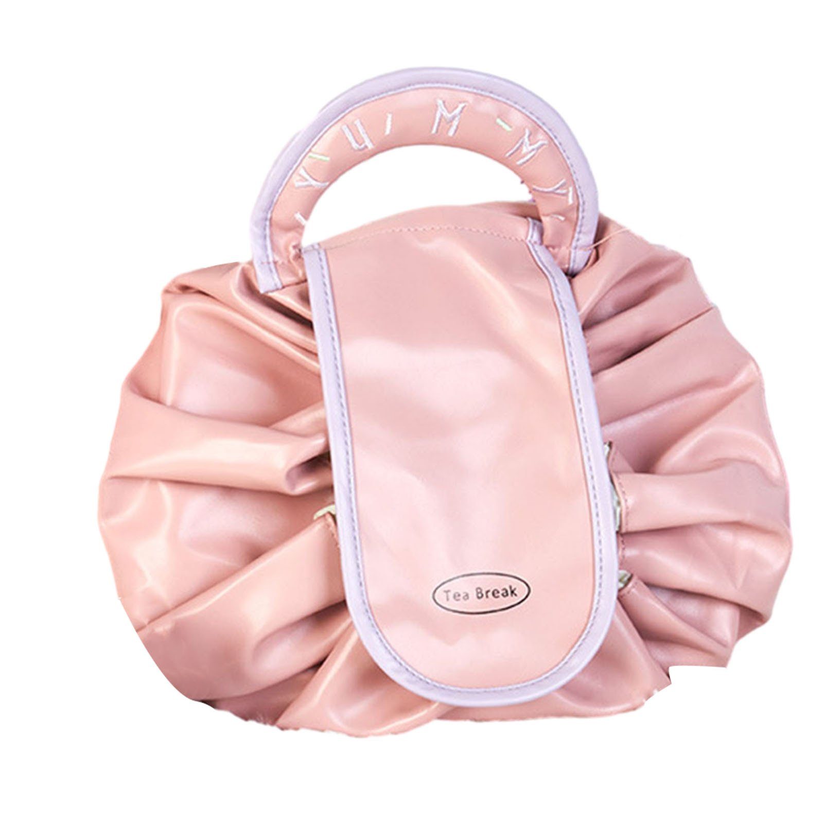 Blusmart Cartbag Make-up-Tasche Mit Kordelzug Und Griff, Multifunktionale Tragbare Rosa