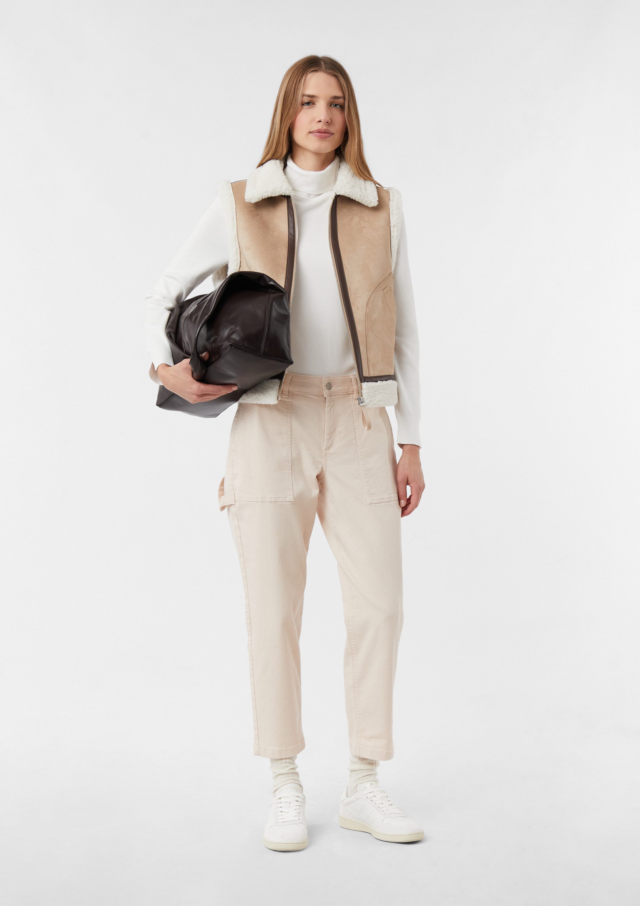 comma Chinos Hose Verkürzte Twill-Hose im Barrel Fit