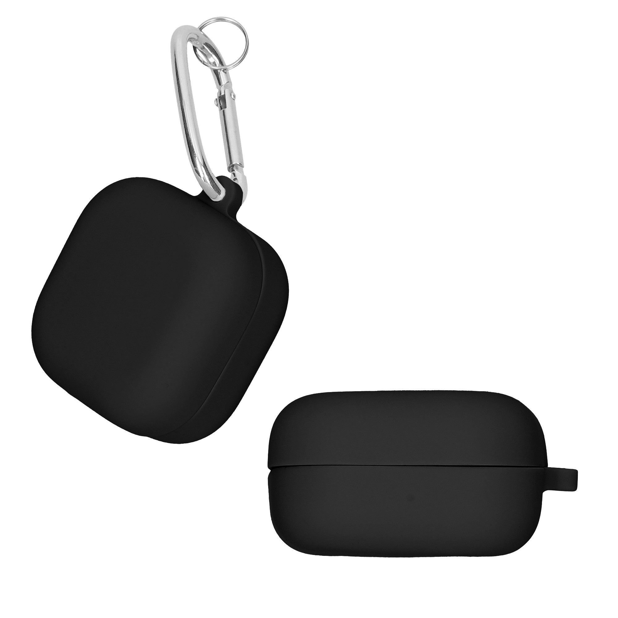 kwmobile Kopfhörer-Schutzhülle Schutzhülle für Samsung Galaxy Buds 4 / Galaxy Buds 4 Pro Hülle, TPU Silikon Case für Kopfhörer Ladecase stoßfestes Cover mit Karabiner