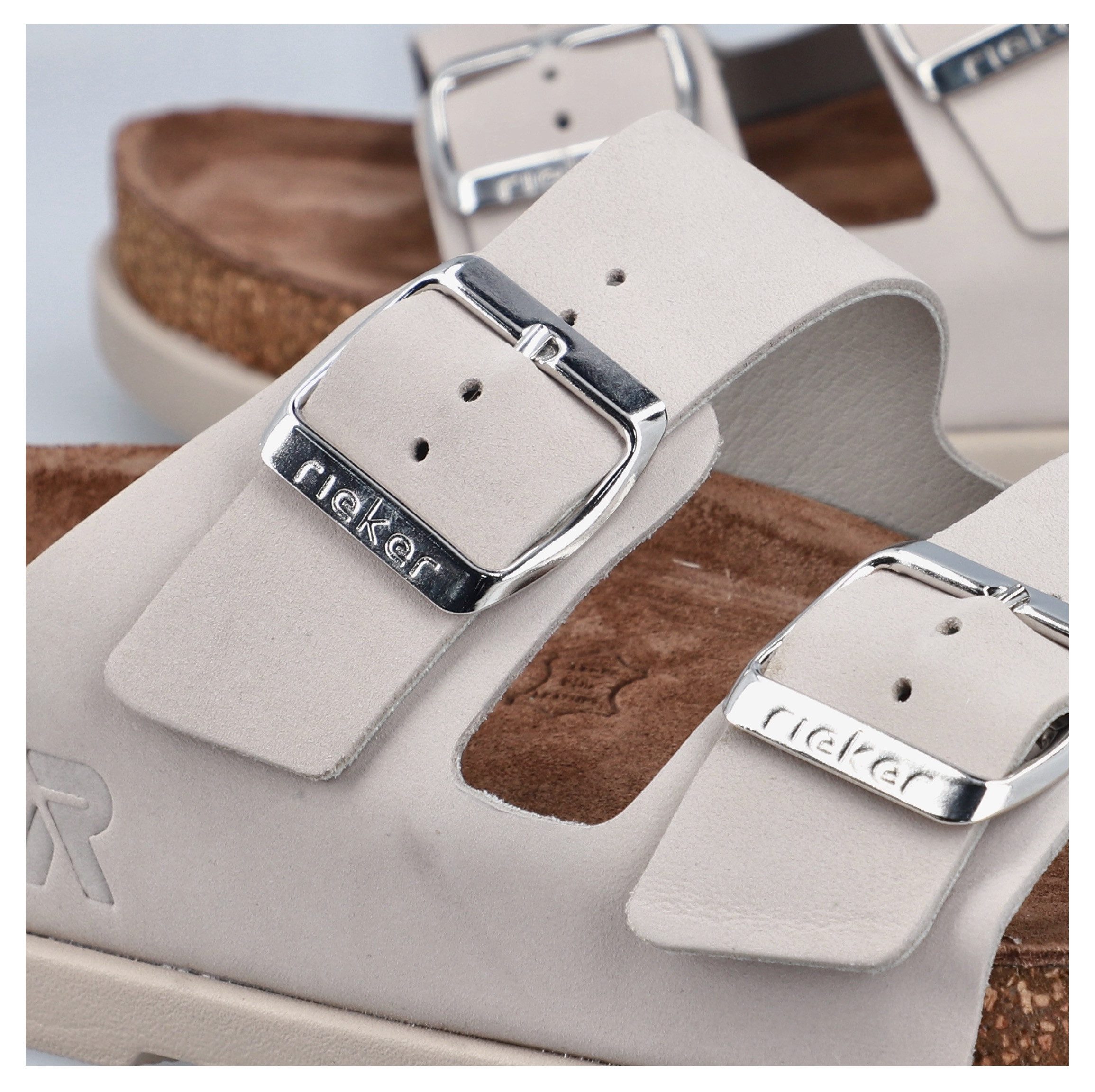Rieker Pantolette Hausschuh, Sommerschuh, Strandschuh, Zweischnaller mit Softfußbett