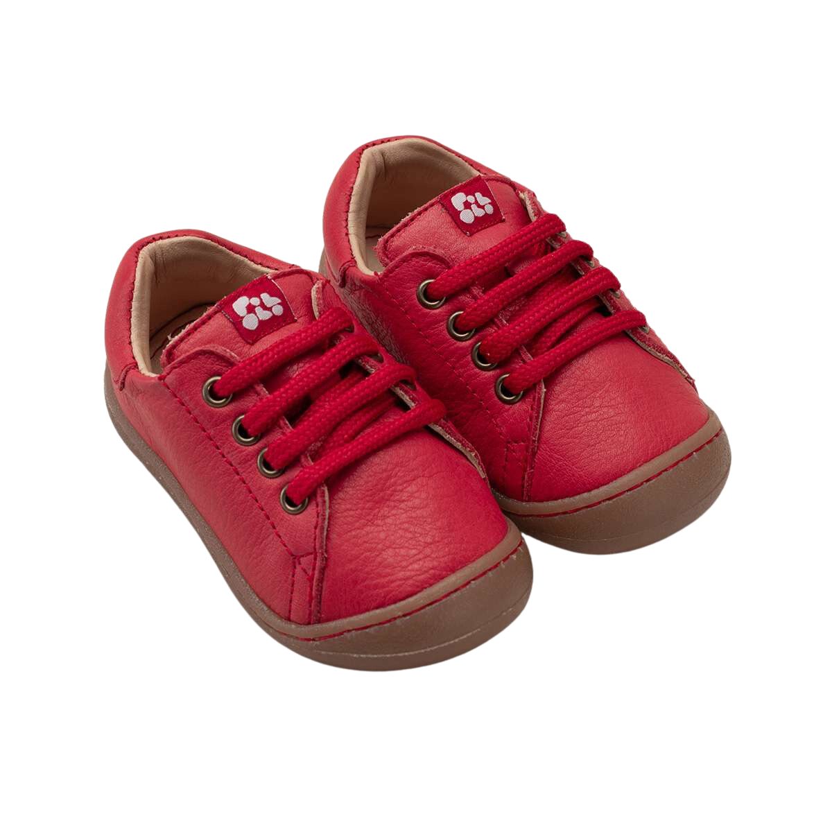 POLOLO Unisex Kinderschuh "Mini Leder" Sneaker Rot