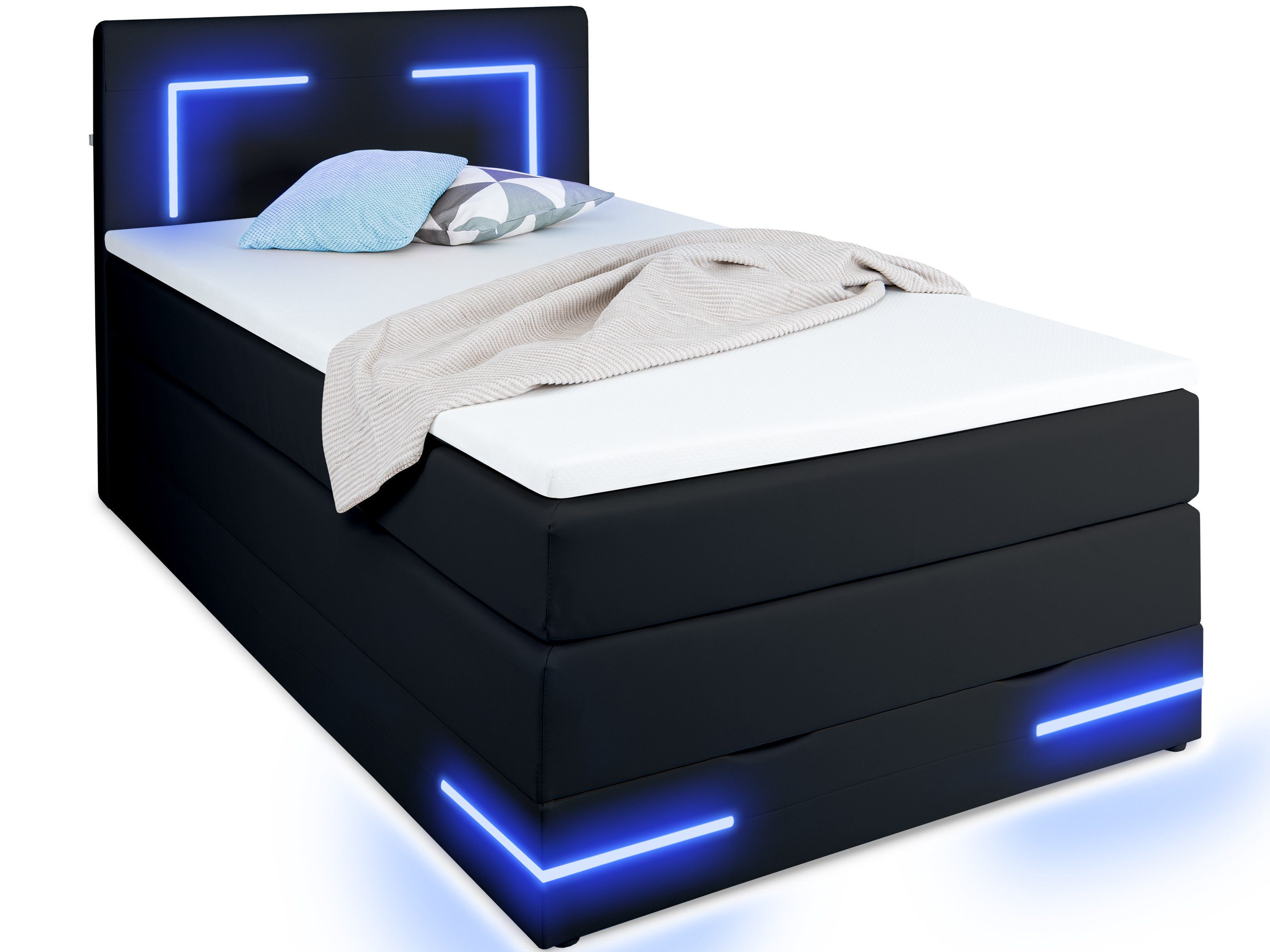 wonello Boxspringbett Lights 2.0, mit LED günstig online kaufen