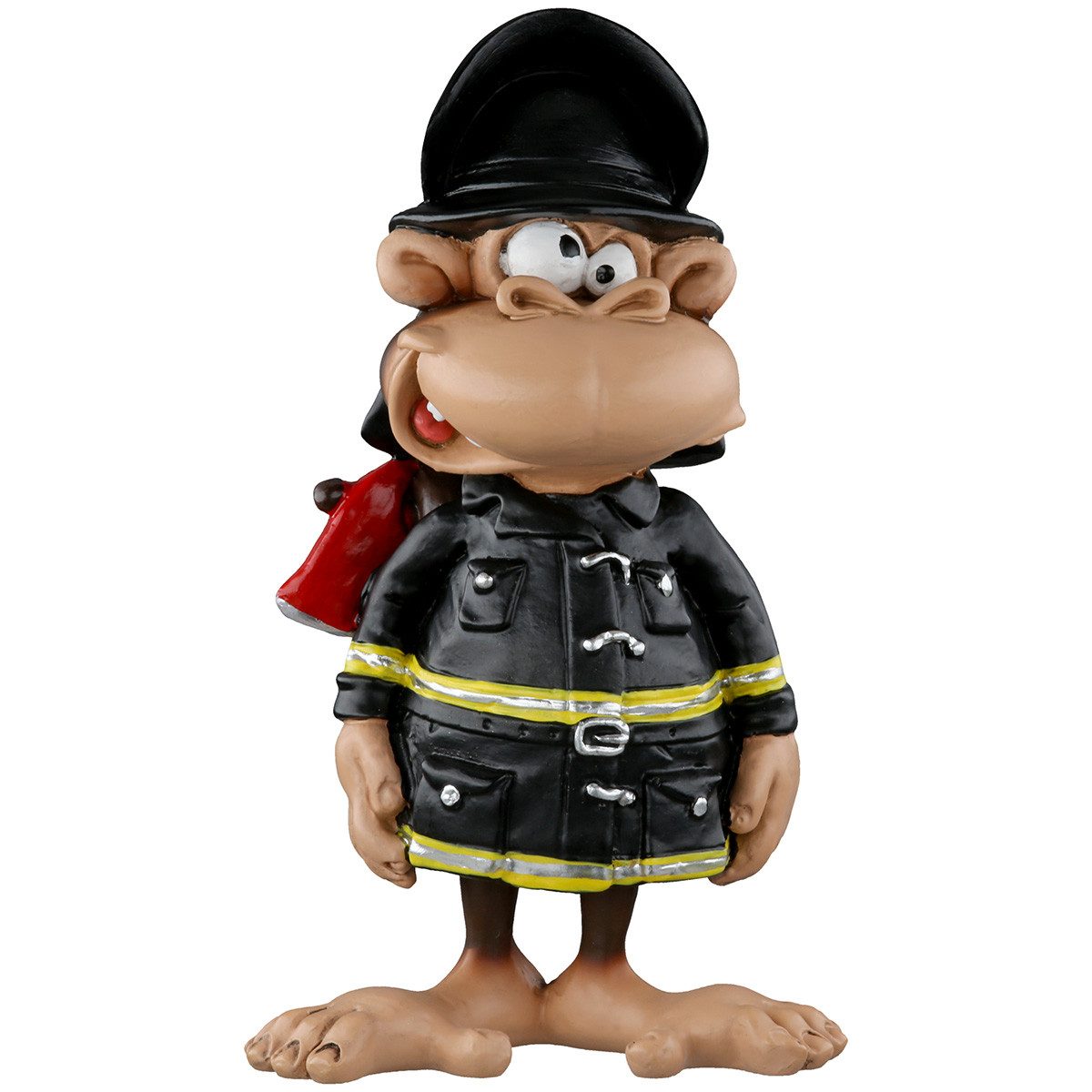 MF Comicfigur Firefighter Monkey Affenfigur Feuerwehrmann mit Axt Deko 13cm (1 St)