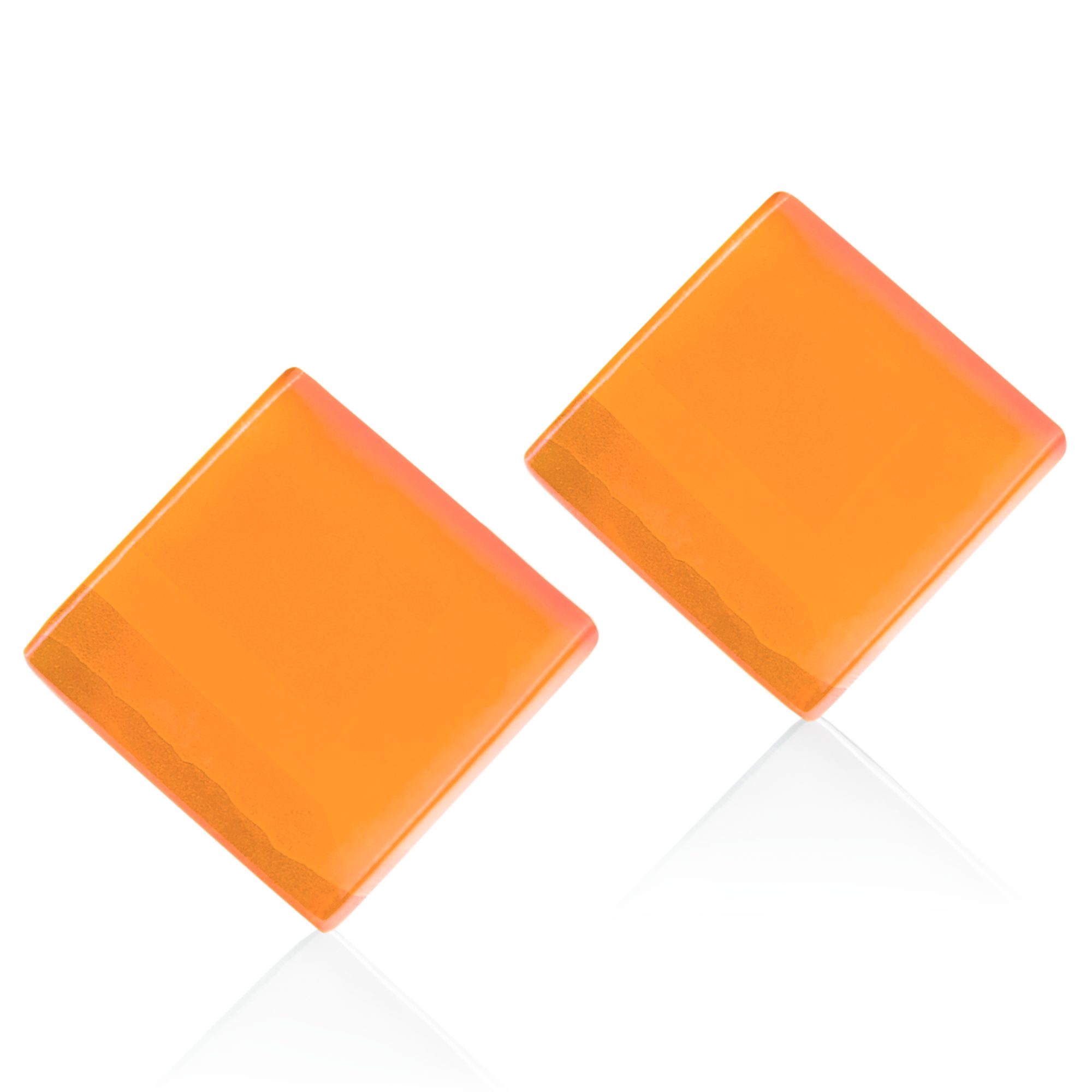 ALEXASCHA Paar Ohrstecker Quadratische Statement Ohrringe aus Glas • handgemacht