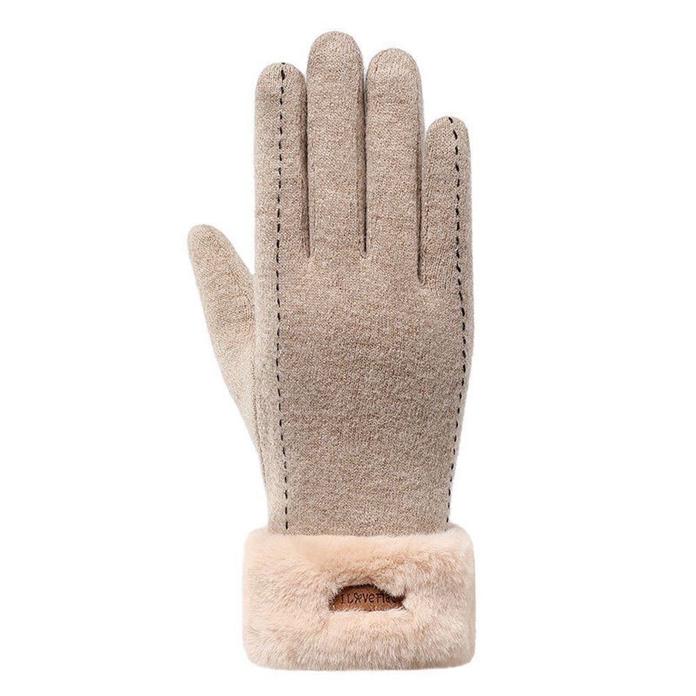 SRRINM Fleecehandschuhe Damen Winter Plüsch Warme Handschuhe