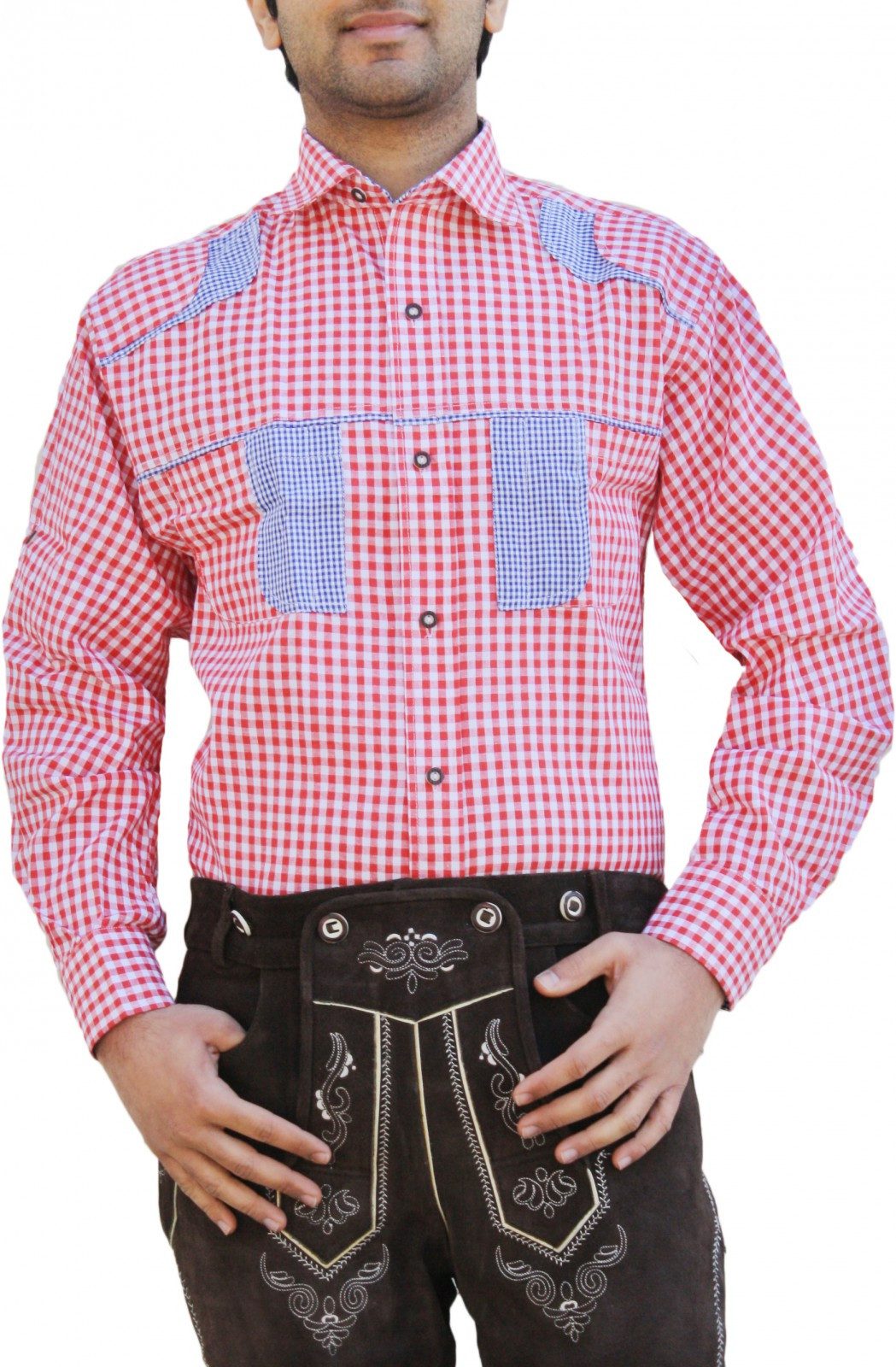 German Wear Trachtenhemd GW1242 Red Bayerisches günstig online kaufen