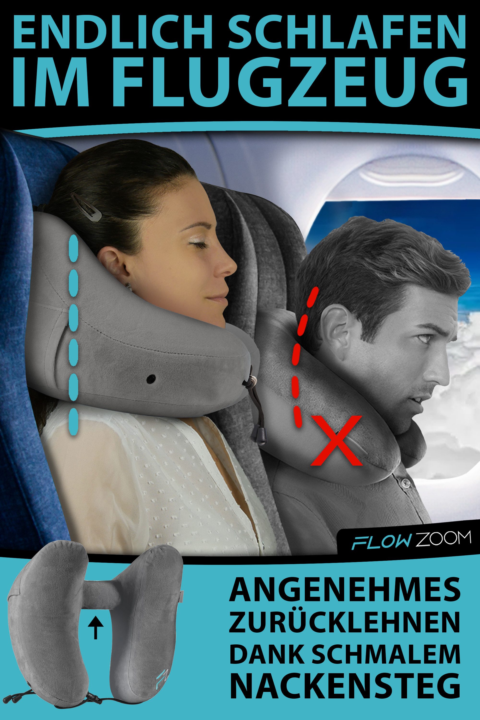 FLOWZOOM Nackenhörnchen AIR Nackenkissen aufblasbar - Nackenkissen Flugzeug günstig online kaufen