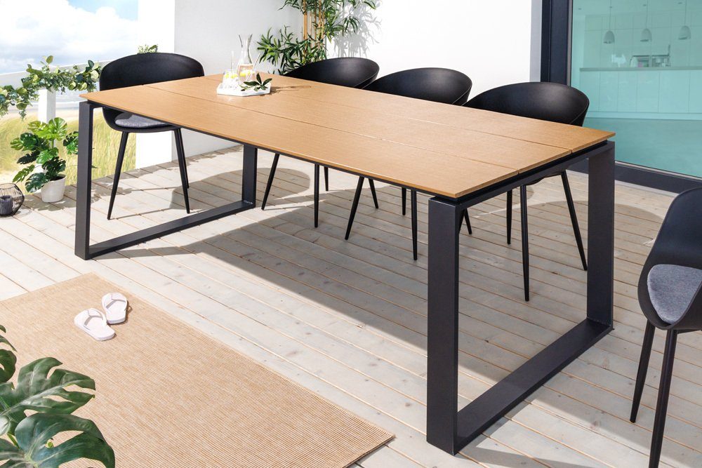 riess-ambiente Gartentisch FLOATING 210cm natur / schwarz (Einzelartikel, 1-St), Garten · Metall · Outdoor · Terrasse · Industrial Design