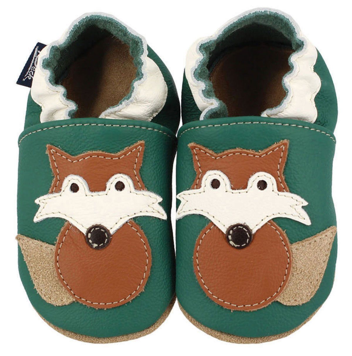 Beck Krabbelschuh Fuchs Krabbelschuh (weiche, leichte, flexible Lauflernschuhe, für die allerersten Schritte im Leben) chromfrei gegerbtes Leder, seitliche Gummizüge