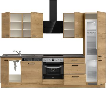 nobilia® Küchenzeile "Structura premium", vormontiert, Ausrichtung wählbar, Breite 300 cm, mit E-Geräten